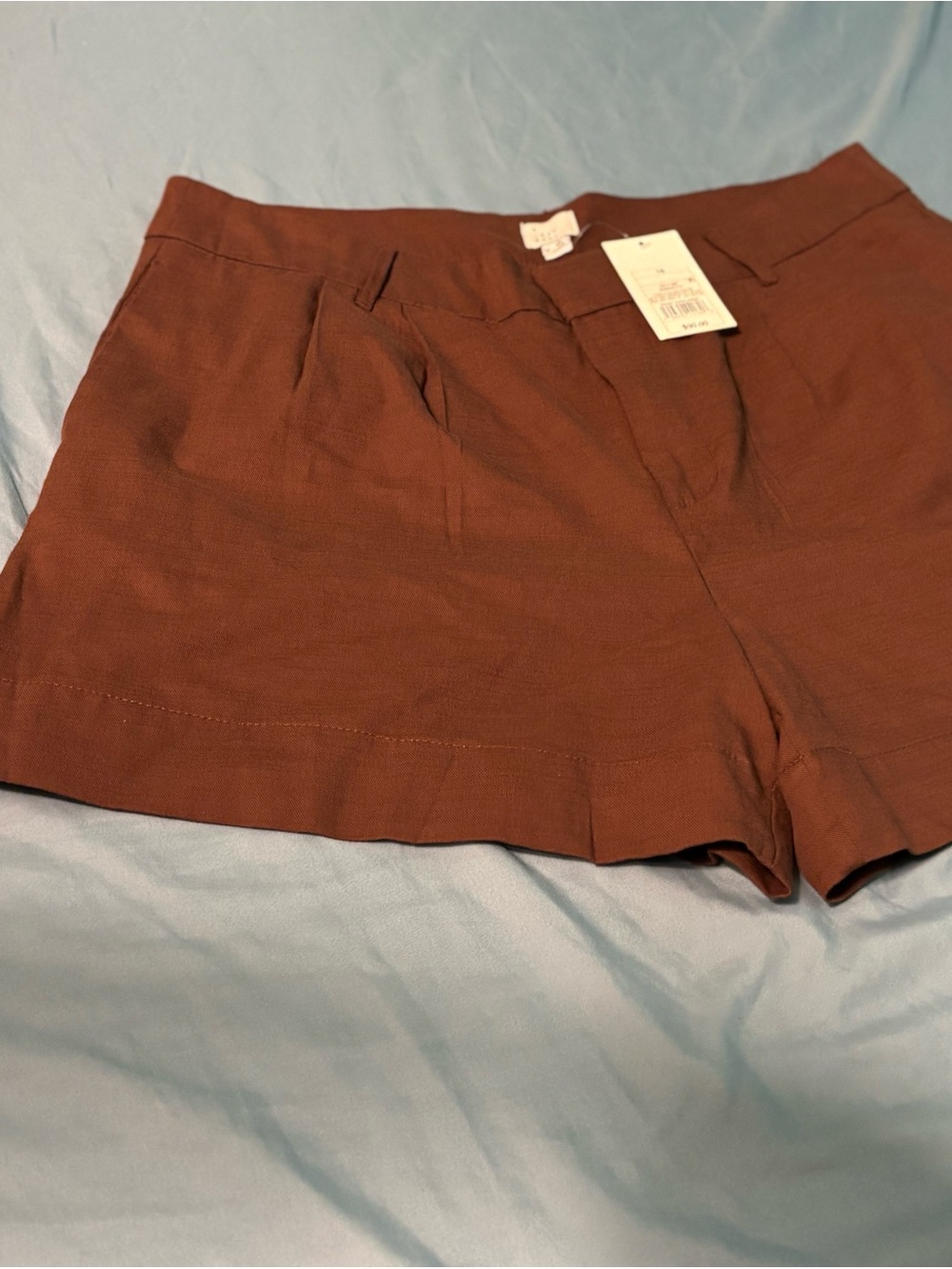 a new day Brown Women’s Tailored Linen-Blend Shorts